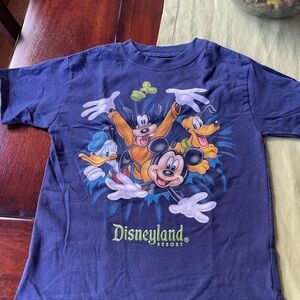 Disney Kids Navy Blue Disneyland Hanes T-Shirt size Small